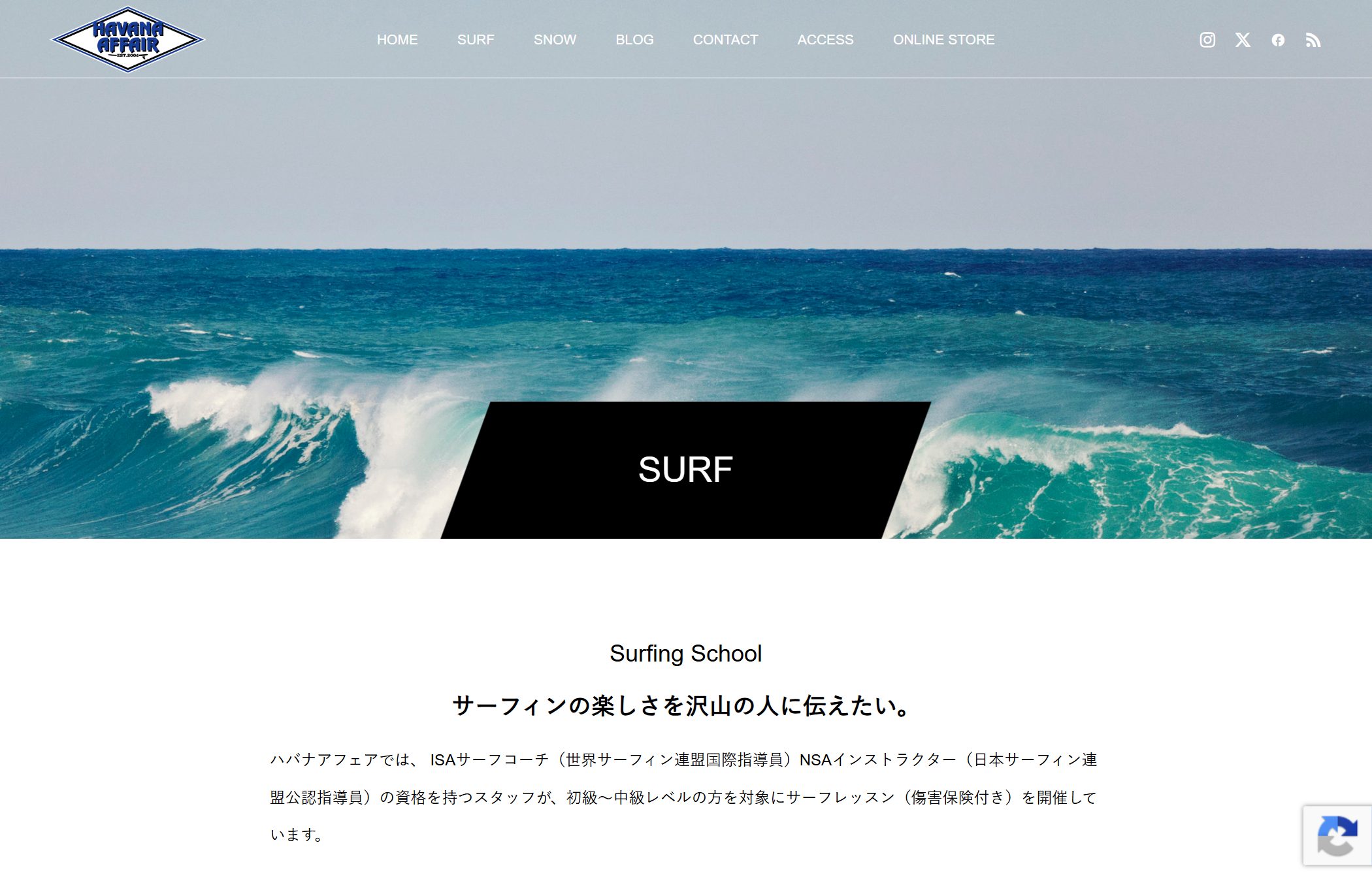 HAVANA AFFAIR SURFページ
