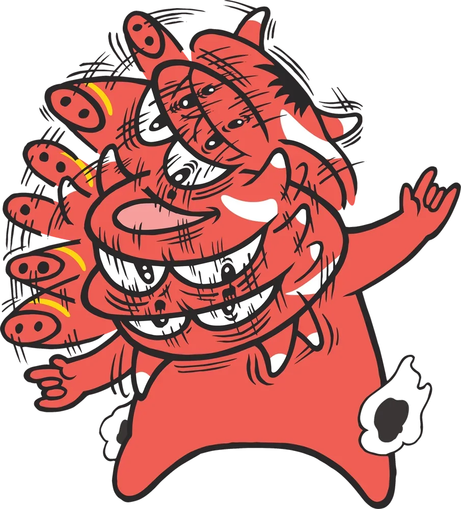 首を振って喜ぶあかべこ部長